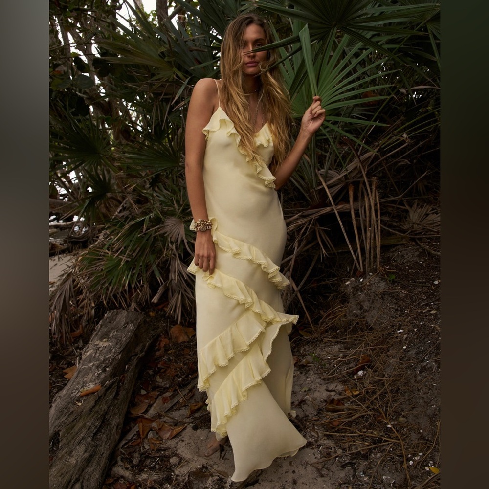 LOVESHACKFANCY Rialto Yellow Summer Spring Dress